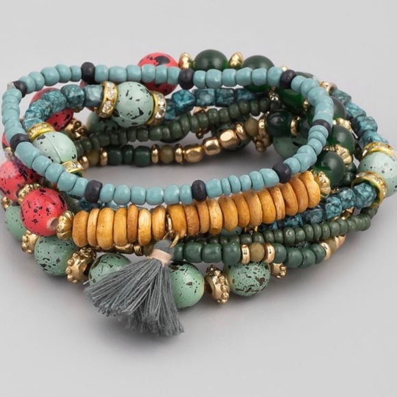 Stackable Bohemian Beaded Bracelets. - Picture 2 of 3